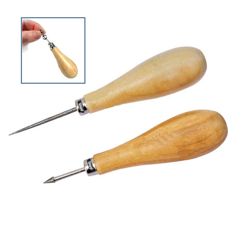Wooden Handle Beading Awl Reamer Jewellery Making Strong Tool Punching Needle