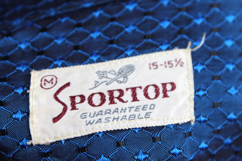 42 chest sportop 1950s sharkskin rockabilly button-up embroidered shirt