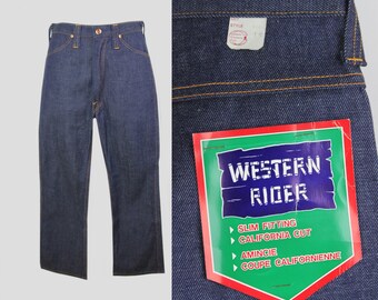 1960s "western rider" deadstock NOS slim fit indigo wash denim jeans | 26" waist