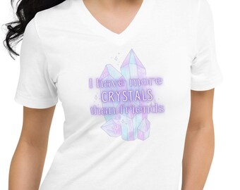 Crystals Friends Unisex Short Sleeve V-Neck T-Shirt