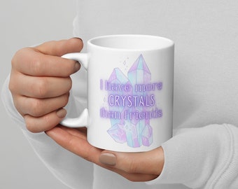 Crystals Friends White glossy mug