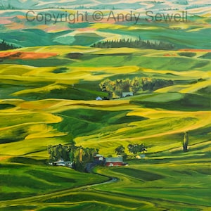 a "Palouse Country Summer" - a ltd. edition giclee reprod. of an oil painting of the northwest palouse country landscape,  - by Andy Sewell