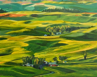 a "Palouse Country Summer" - a ltd. edition giclee reprod. of an oil painting of the northwest palouse country landscape,  - by Andy Sewell