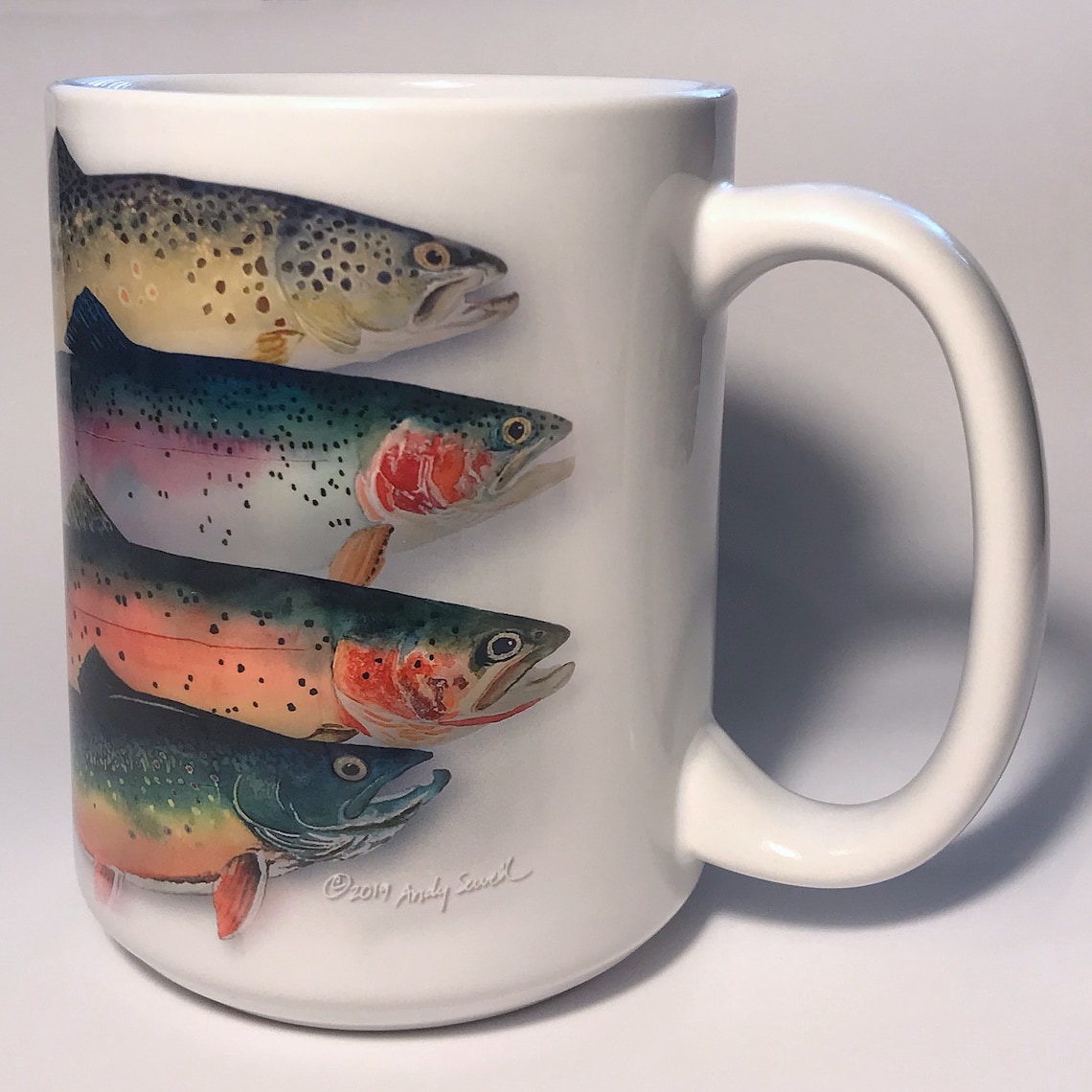 Trout Coffee Mug Tea Ceramic Mug Flyfishing Mug Vacation Etsy