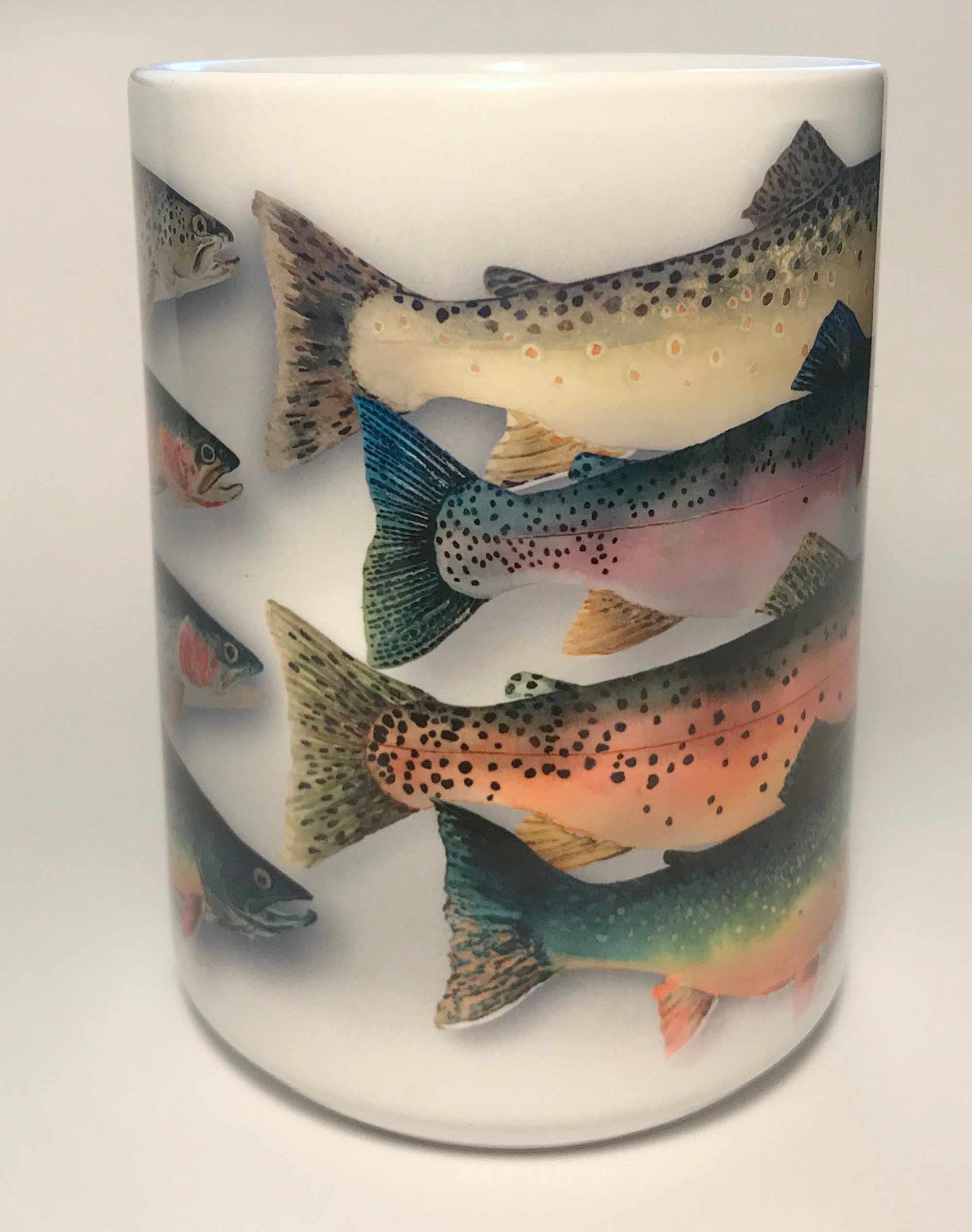 Trout Coffee Mug Tea Ceramic Mug Flyfishing Mug Vacation Etsy