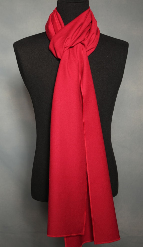 Long Red Scarf Wool Scarf Gabardine Men's Scarves Elegant Etsy