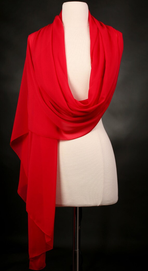 red chiffon wrap