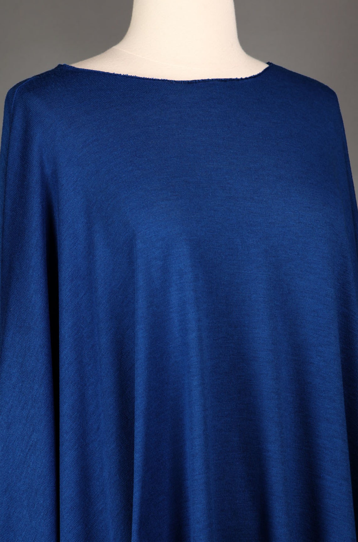Blue Poncho Knit Jersey Glam-ponchos Womens Fashion Ladies - Etsy