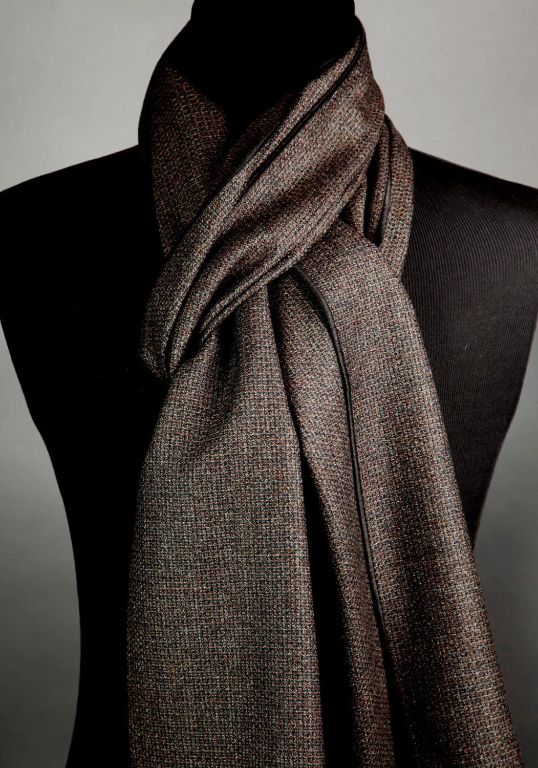 brown patterned scarf