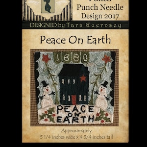 Instant E-Pattern PDF Digital Download! Peace On Earth Design Perfect Prim Punch Holiday Winter Holly Primitive Snow Christmas Gift Saltbox