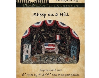 PDF - Mouton sur une colline - Motif perforé - Drapeau américain - (Téléchargement numérique)