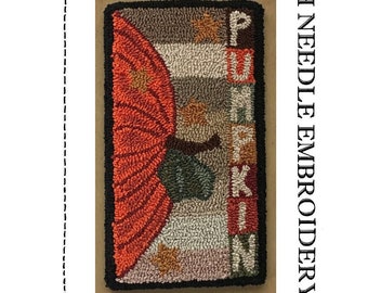 Motif de broderie à la poinçonneuse et citrouille – Motif d'Halloween d'automne (téléchargement PDF)