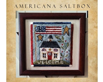 PDF - Americana Saltbox - motif perforé - art folklorique drapeau américain (téléchargement numérique)