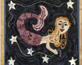 PDF - Attrape une étoile filante - Motif sirène à l'aiguille perforée - Art populaire nautique (téléchargement numérique)