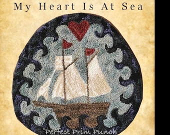 PDF - Mon coeur est en mer - Patron nautique avec aiguille perforée - (Téléchargement numérique)