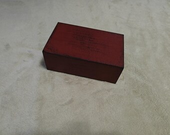 Boîte d'allumettes peinte à la main - Petite boîte en bois ~ Noir et rouge