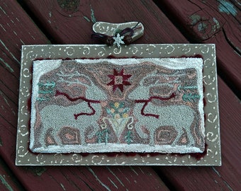FINISHED! Woodland Yuletide Punch Needle Embroidery on Board, Brenda Gervais Design, Valdani Threads