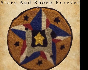 PDF - Étoiles et moutons éternels - Motif perforé - Broderie d'art populaire (téléchargement numérique)