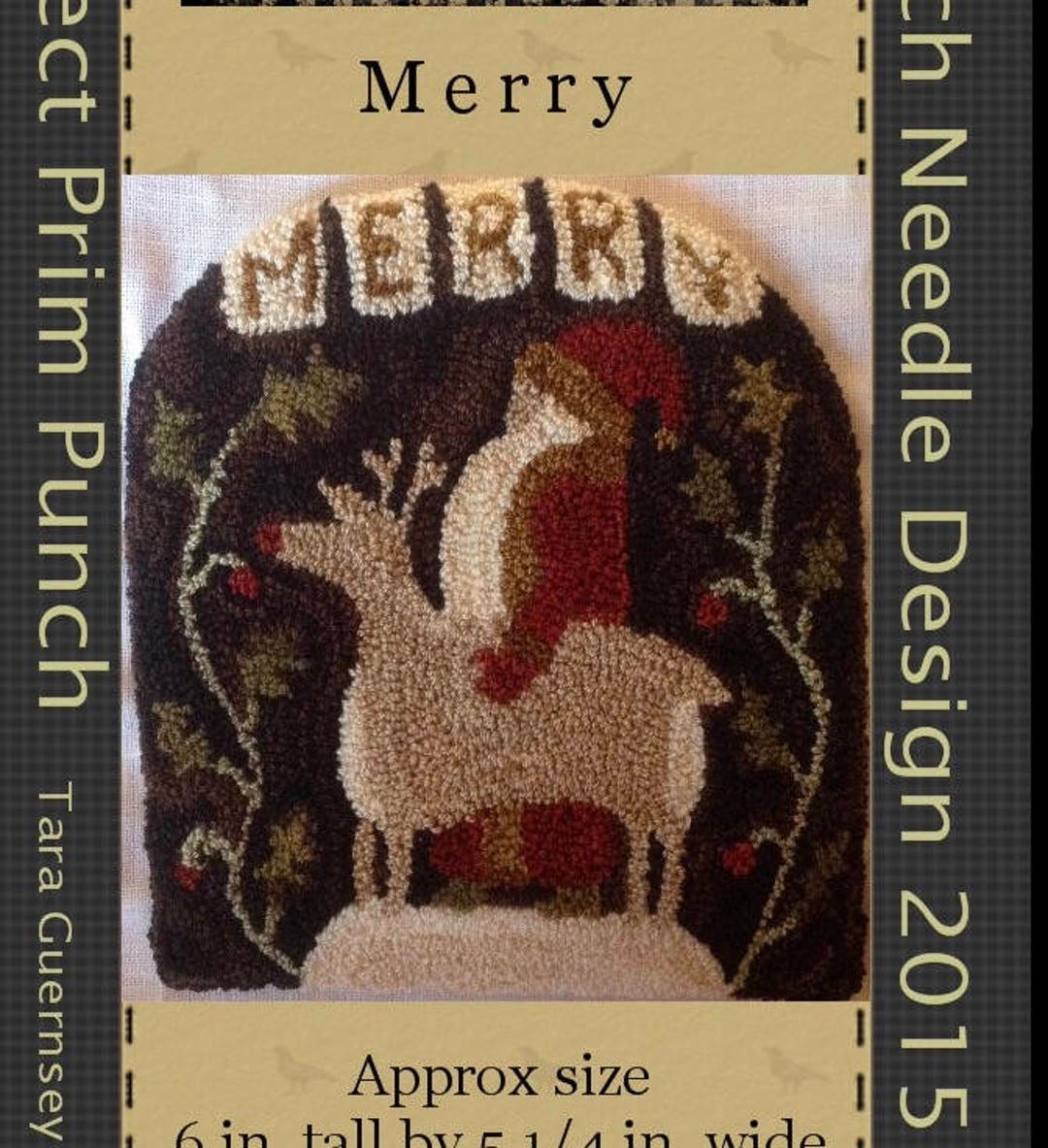 PDF - Merry - Punch Needle Pattern - Christmas Santa & Reindeer ...