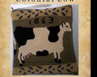 PDF - Vache coloniale - Motif perforé - Art populaire primitif (Téléchargement numérique)