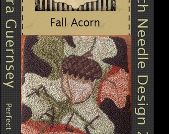 PDF - Gland d'automne - Motif perforé à l'aiguille, motif feuille de chêne (conception numérique)