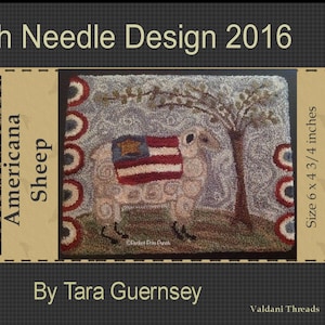 E-Pattern Instant! Americana Sheep. Perfect Prim Punch Design. American Flag Needlepunch Folk Art Colonial Faap Rug Hooking Red White Blue