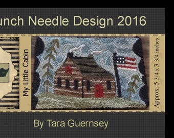 PDF - Ma petite cabane - motif perforé - décoration d'intérieur rustique primitive (téléchargement numérique)