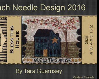 PDF - Bless This House - Perforées - Saltbox House Primitive Fall Farmhouse (téléchargement numérique)