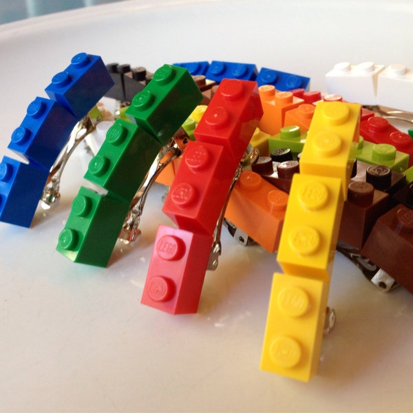 LEGO® pinza de pelo del ladrillo hecho con ladrillos de LEGO®, Clip francés, Goody bolsa maestro recompensa, premios, Barrett, accesorios, fiesta de amigas a Favor
