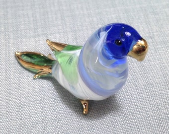 Hand Blown Glass Funny Duck Bird Animal Cute Black Green Blue Transparent Figurine Statue Decoration Collectible Small Craft Hand Painted