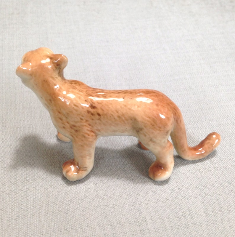 Miniature Ceramic Puma Animal Cute Little Tiny Small Brown | Etsy