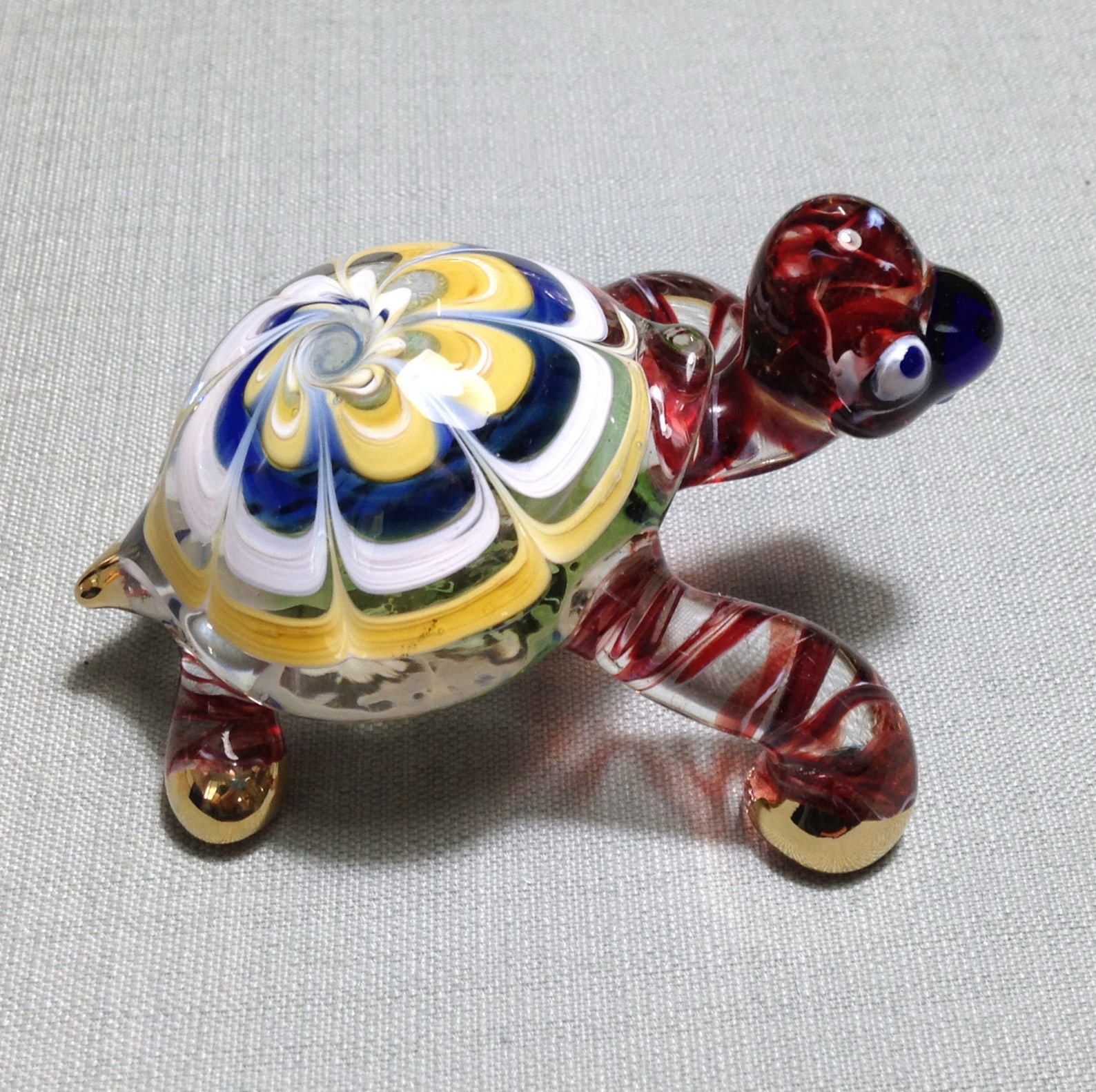 Hand Blown Glass Funny Tiny Turtle Reptile Sea Animal Cute Red Etsy