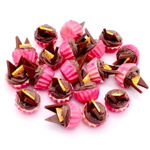 10 Miniature Dollhouse Cupcakes Clay Polymer Cake Orange Chocolate Fruits Bakery Small Pastry Cute Little Cakes Supply Food Jewelry 1/12