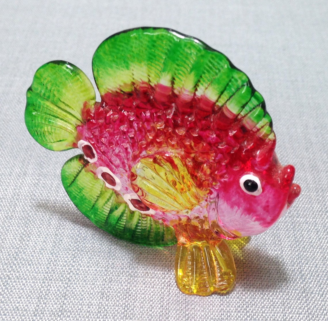 Hand Blown Glass Miniature Exotic Fish Sea Animal Cute Red Etsy