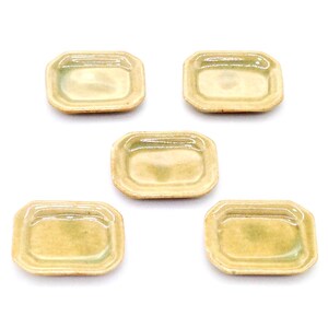 Plates Set 5 Dishes Miniature Dollhouse Hand Painted Beige Ceramic Supply Small Dish Plate Tray Display Decoration Supplies Jewelry 1/12