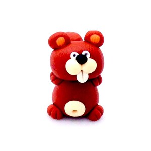 Miniatur-Eichhörnchen aus braunem Polymer-Ton, handgefertigt für Puppenhäuser und Puppenhäuser, kleine Figur aus Fimo, Dekoration, winzige Tierfigur, Schmuckstück