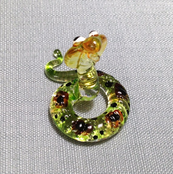 Hand Blown Glass King Cobra Snake Reptile Animal Cute Orange | Etsy