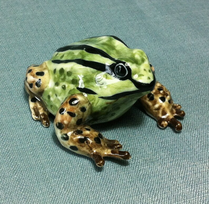 Miniature Ceramic Frog Toad Animal Cute Little Tiny Small Etsy