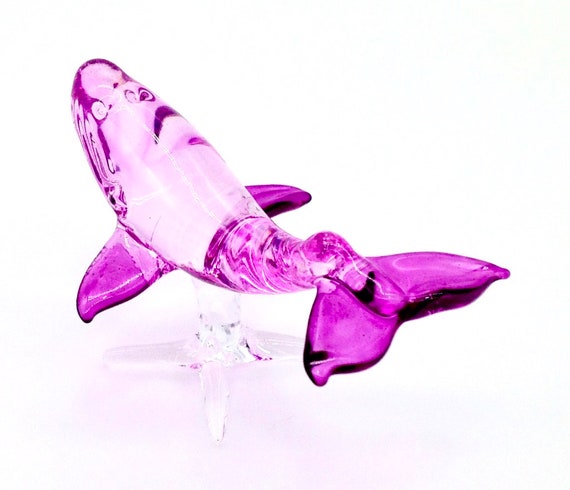 3 Miniatur-Figuren Aus Geblasenem Glas – Handbemalt, Lila, Transparent, Sammlerstück & Deko
