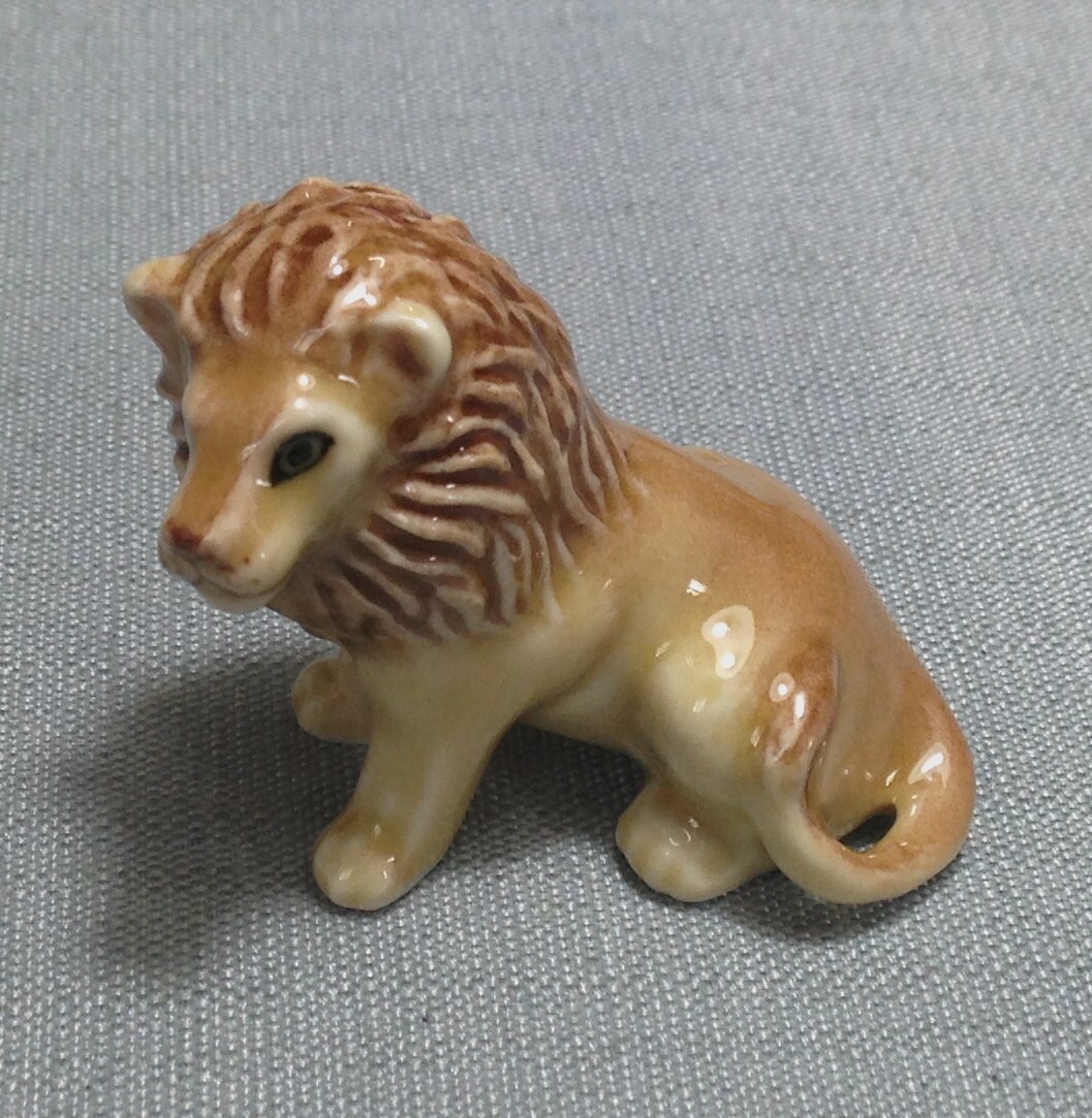 Miniature Ceramic Lion Sitting Animal Cute Little Tiny Small | Etsy