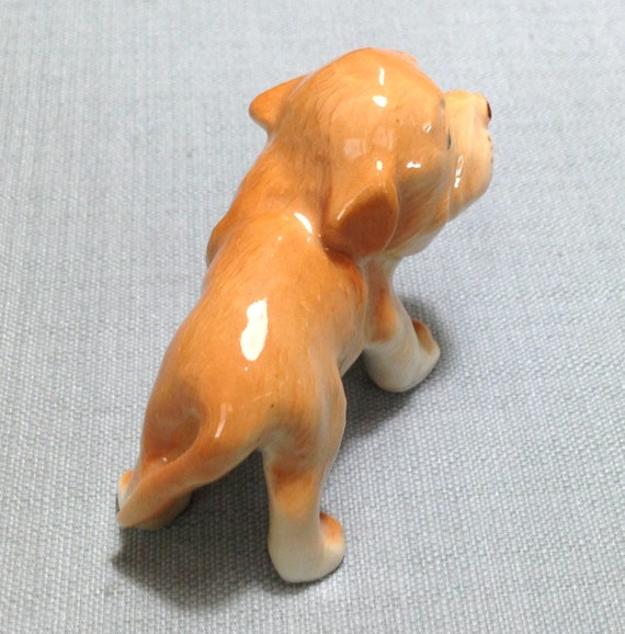 Miniature Ceramic Dog Pitbull Baby Puppy Pet Animal Cute Little
