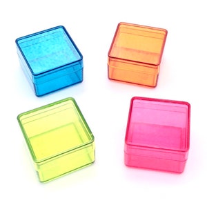 4 Boxes Cases Containers Container Storage Clear Plastic Display Cute Small Tiny Items Craft Beads Buttons Scrapbooking Dollhouse Supplies