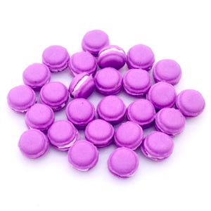 20 Miniature Dollhouse Purple Macaroons Clay Polymer Cookies Little Macarons Small Biscuits Cute Tiny Decor Bakery Supply Food Jewelry 1/12