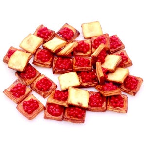 20 miniatuur poppenhuis toastjes broodplakjes mini klei polymeer marmelade aardbeien kleine bakkerij gebakjes klein eten kleine benodigdheden diorama 1/12