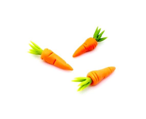 MyTinyWorld Zanahorias Miniatura Hechas A Mano – 3 Piezas Escala 1:12 Para Casa De Muñecas