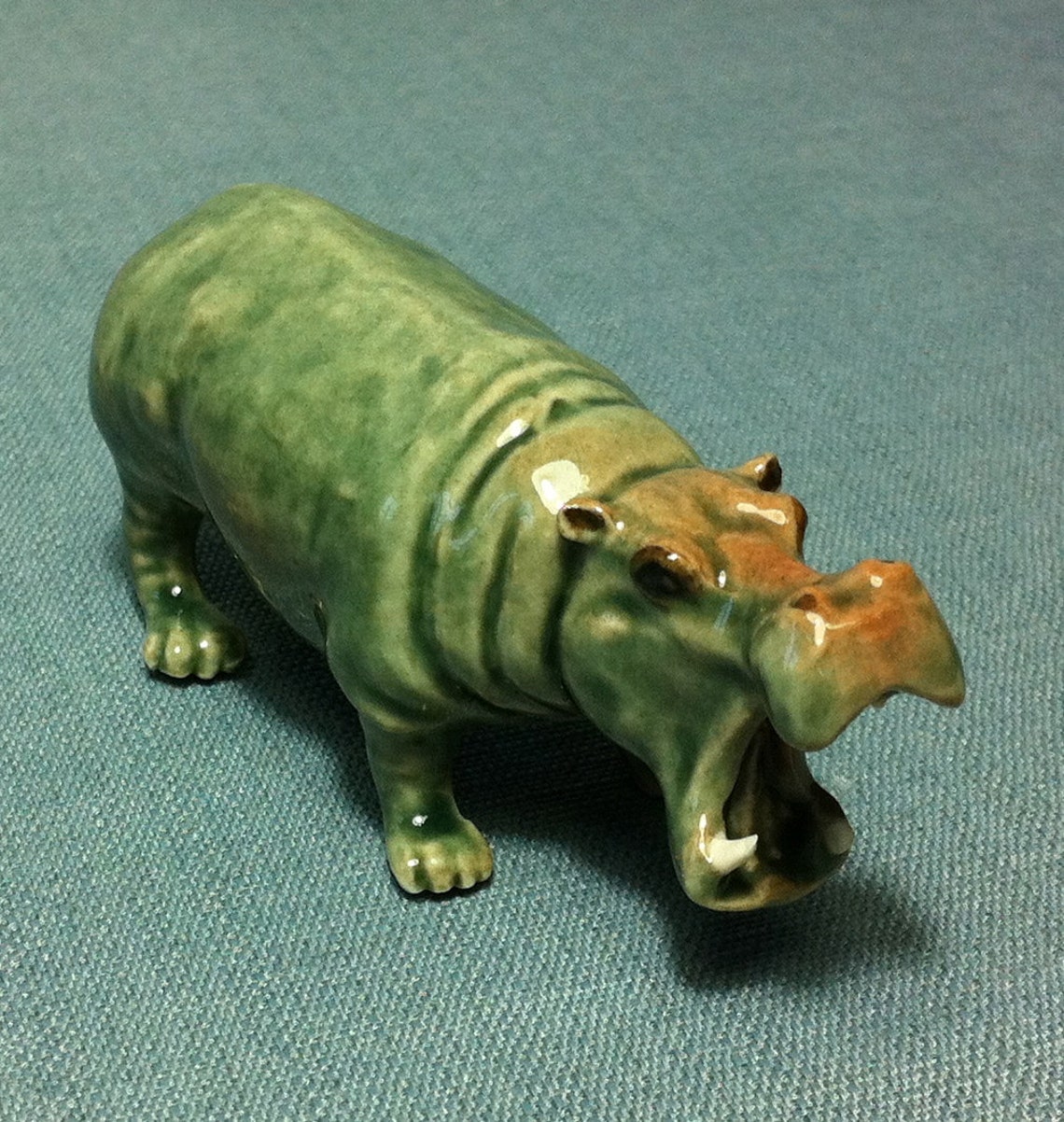Miniature Ceramic Hippo Hippopotamus Animal Cute Little Tiny Etsy