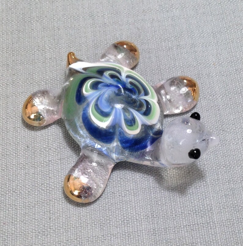 hand blown glass turtle