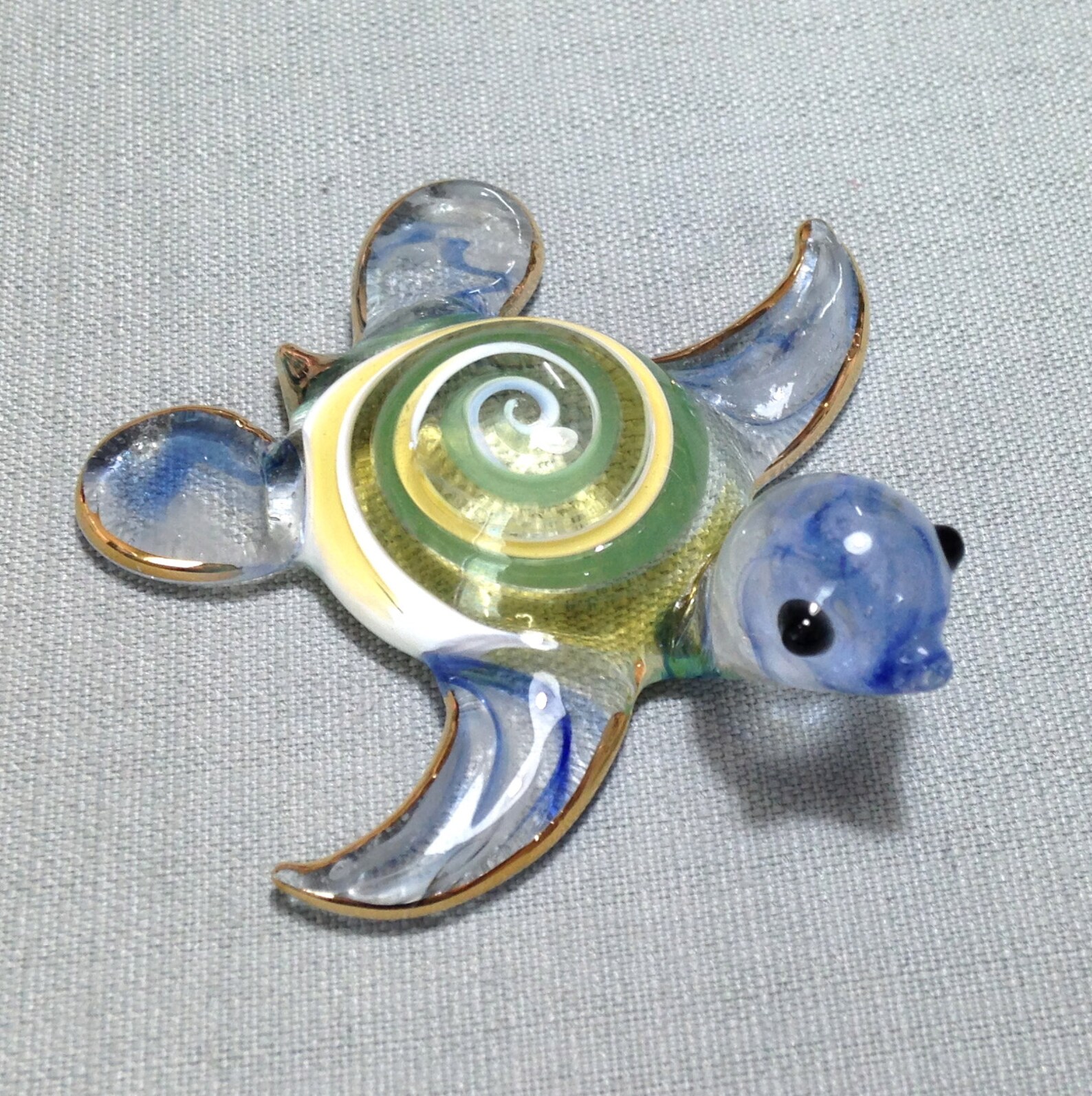 hand blown glass turtle