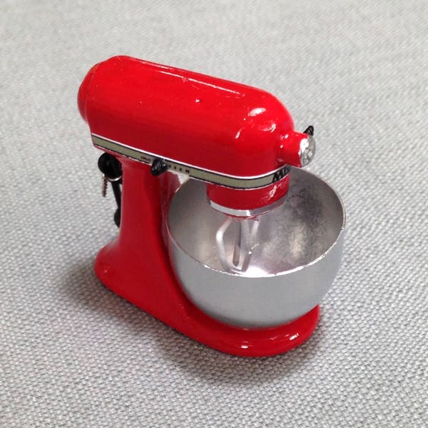 Kitchen Ware Mixer Miniature Red Accessory Kitchenware Supplies Small Bakery Cooking Dollhouse Food Display Diorama Resin Decoration 1/12