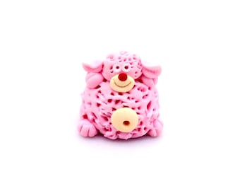ミニチュアピエロフィギュア オレンジ ブルー クレイ ポリマー 小さな